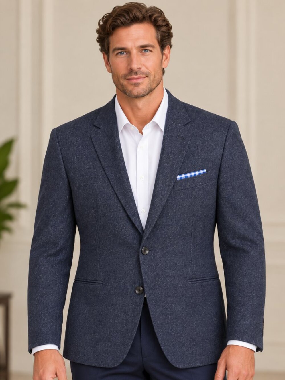 Jos. A. Bank Men’s 44 Regular Blue 100% Wool Blazer Athletic Fit Sport Coat